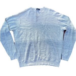 Peter Millar Crown Crafted Camden Wool-Cashmere Stripe Sweater XL BritishGray